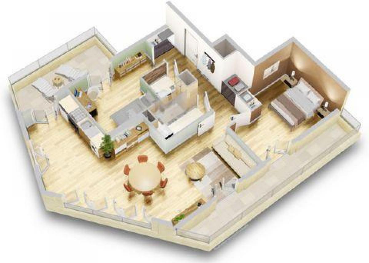 Кондоминиум  с 2 спальнями в Бонди, Франция № 37509