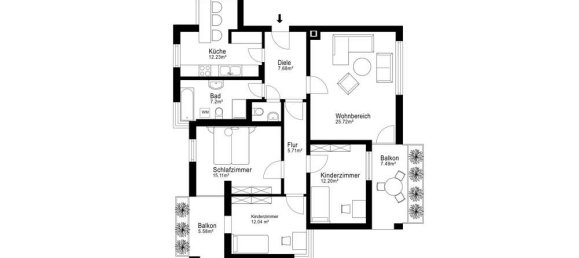 Квартира с 3 спальнями в Мюнхен, Германия № 327225 12