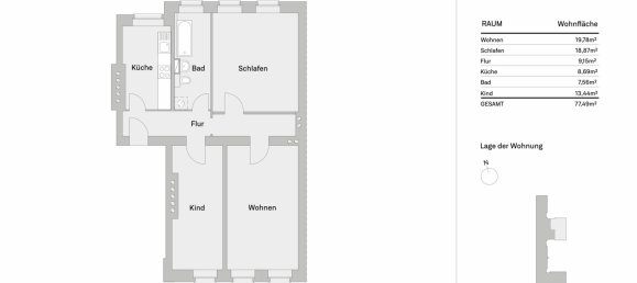 Apartamento de 3 divisões em Friedrichshain, Germany N.º 48533 13