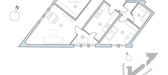 Квартира с 2 спальнями в Ганзафиртель, Германия № 97883 14