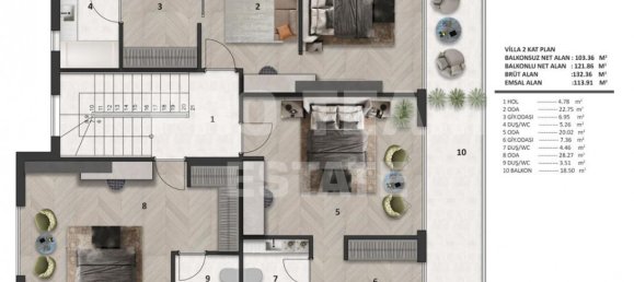 7غرفة فيلا في Altintash, Turkey رقم 17919 11