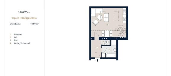 Dúplex de 2 habitaciónes en Wieden, Austria No. 252901 13