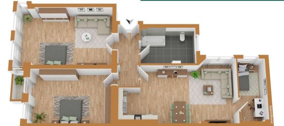 Квартира с 3 комнатами в Фридрихсхайн, Германия № 110266 3