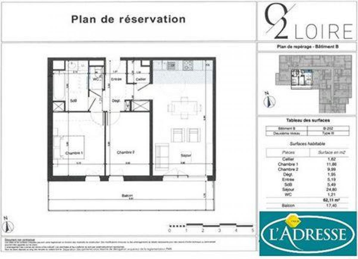 Condominio de 2 dormitorios en Tours, France No. 15405