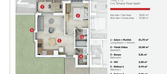 Apartment 1+1 in Bodrum, Turkey No. 28673 24