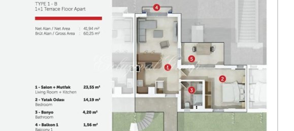 Apartment 1+1 in Bodrum, Turkey No. 28673 28