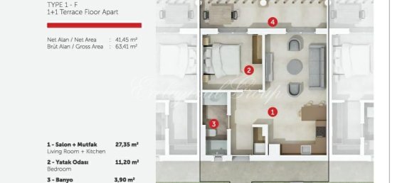 Apartment 1+1 in Bodrum, Turkey No. 28673 26