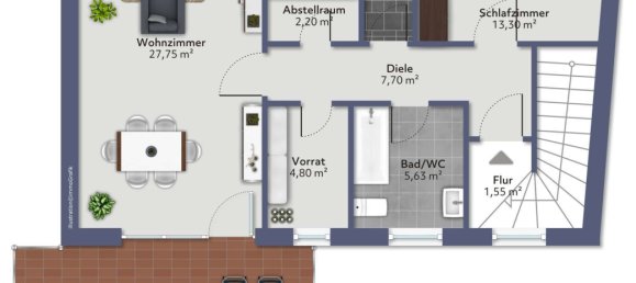 Квартира с 2 спальнями в Фирзен, Германия № 213432 10