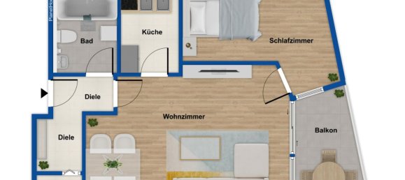 2-Zimmer Wohnung in Augsburg, Germany, Nr. 52975 8