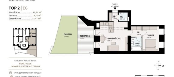 2غرفة شقة في Leopoldstadt, Austria رقم 228751 9