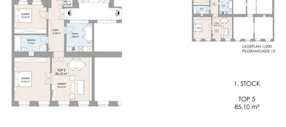 Apartamento de 3 divisões em Margareten, Austria N.º 230618 21