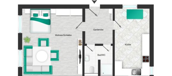 Квартира с 1 спальней в Фюрт, Германия № 110322 13