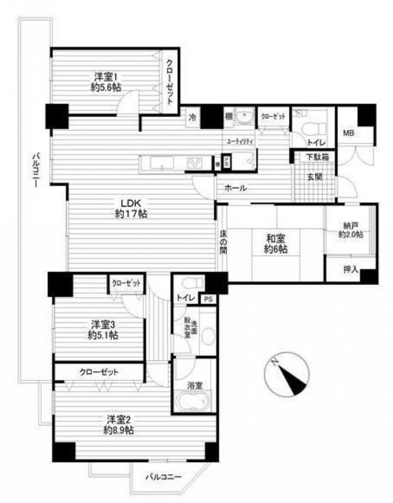 Apartamento de 3 dormitorios en Chiba, Japan No. 4436