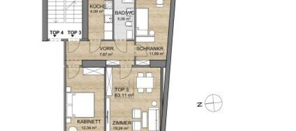 3-salle Appartement à Wahring, Austria No. 144863 7