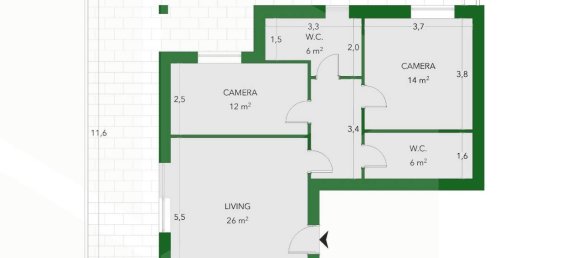 3-Zimmer Wohnung in Monza, Italy, Nr. 31391 5