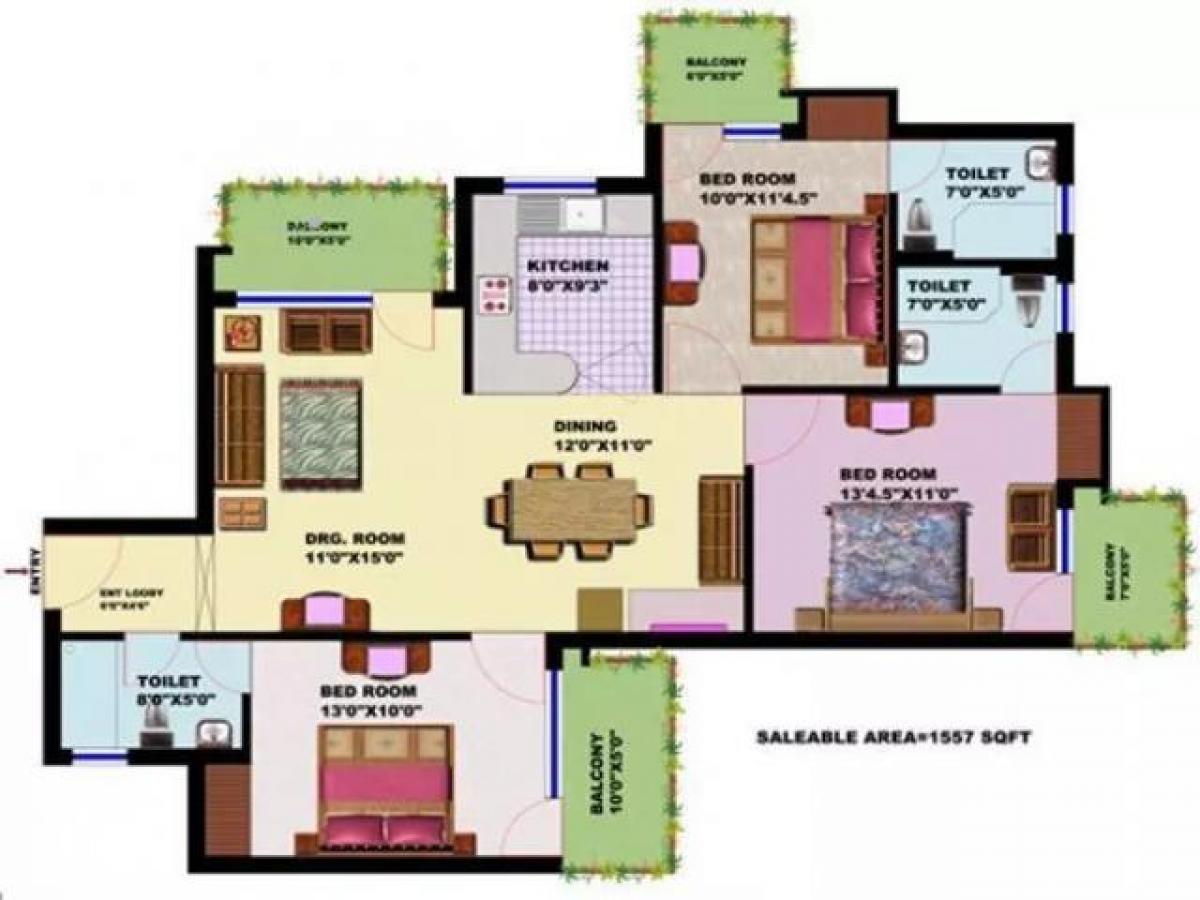 3 bedrooms House in Faridabad, India No. 24642