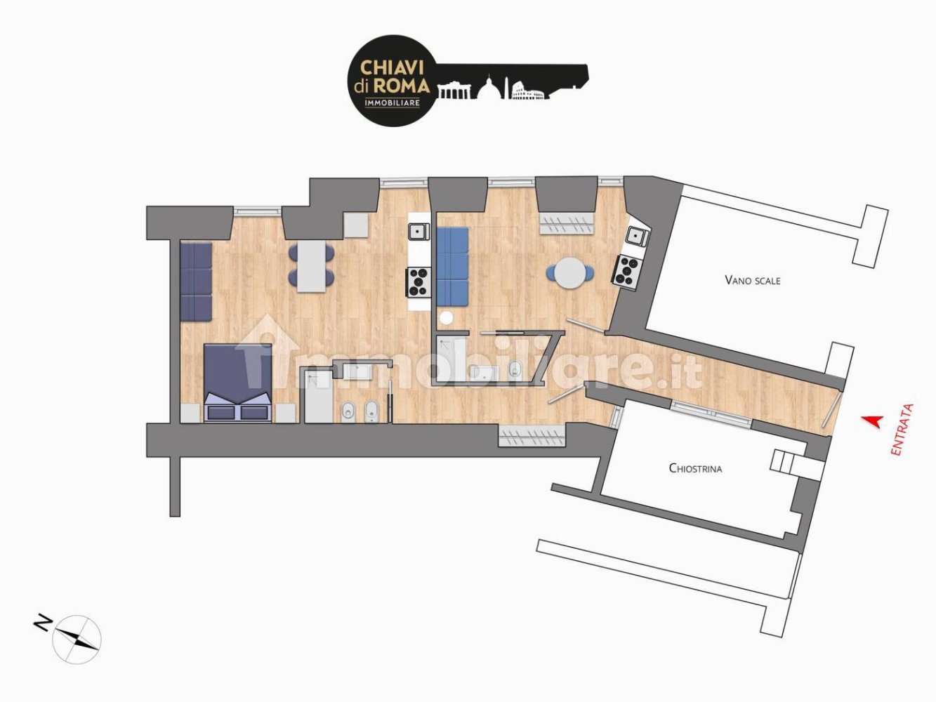 1 chambre Appartement à Rome, Italy No. 148940