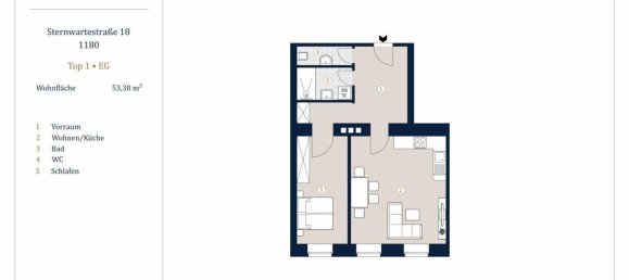 2 rooms Apartment in Wahring, Austria No. 136262 8