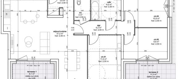 Квартира с 3 спальнями в Трюштерен, Франция № 41282 3