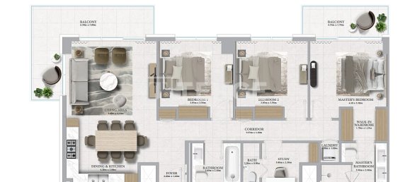 Пентхаус с 3 спальнями в Mina Rashid, ОАЭ № 53509 2