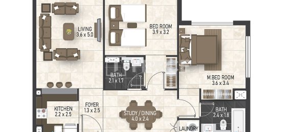 1 غرف نوم شقة في دائرة قرية جميرا, UAE رقم 15416 21