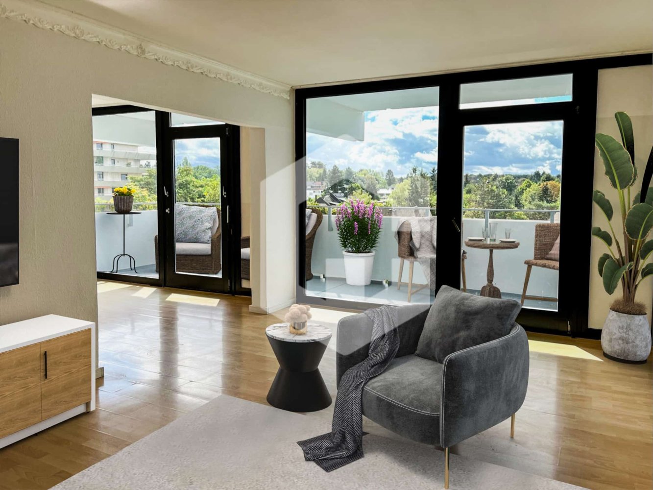 Квартира с 3 спальнями в Франкфурт на Майне, Германия № 14699