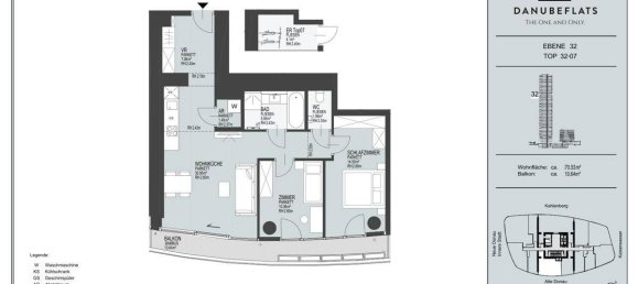 Apartamento de 3 habitaciónes en Vienna, Austria No. 150403 2