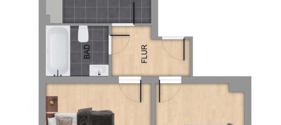 2غرفة شقة في Offenbach am Main, Germany رقم 34891 3