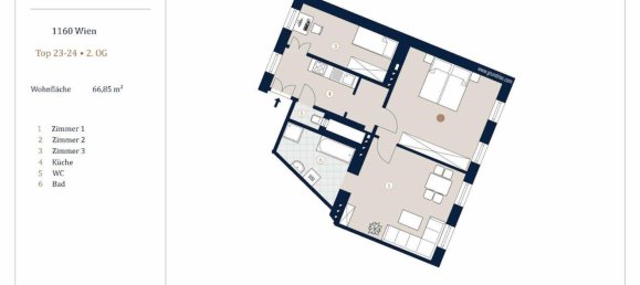 3 rooms Apartment in Ottakring, Austria No. 223999 11