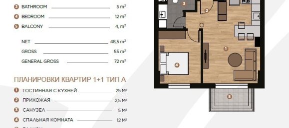 2 rooms Apartment in Altintash, Turkey No. 22389 3