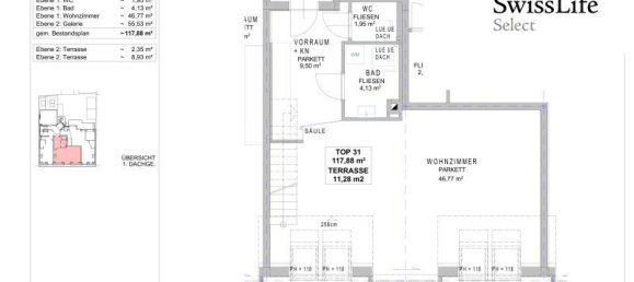Дуплекс с 3 комнатами в Майдлинг, Австрия № 262025 6