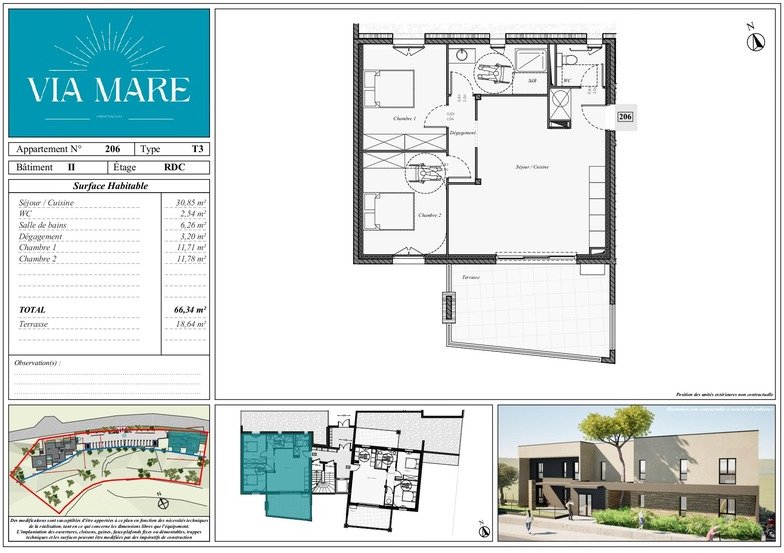 2 غرف نوم شقة في Ghisonaccia, France رقم 46648