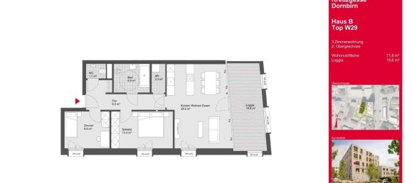 3 rooms Apartment in Dornbirn, Austria No. 142613 4