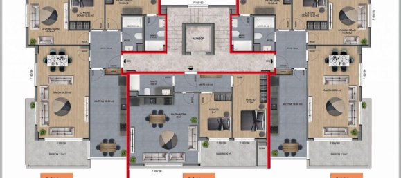 4غرفة شقة في Oba, Turkey رقم 10107 19