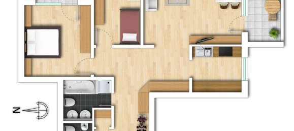 2 غرف نوم شقة في Schwarzwald-Baar-Kreis, Germany رقم 263126 2