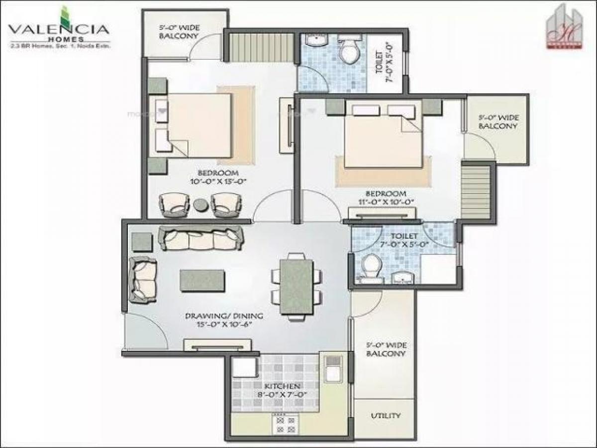 2 غرف نوم منزل في Noida, India رقم 67222