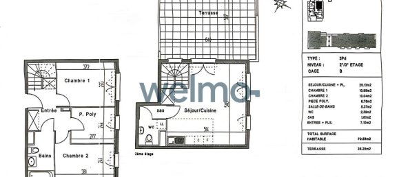 Дуплекс с 2 спальнями в Сержи, Франция № 294927 4