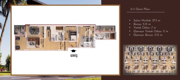 Appartement 1+1 à Demirtas, Turkey No. 10802 2