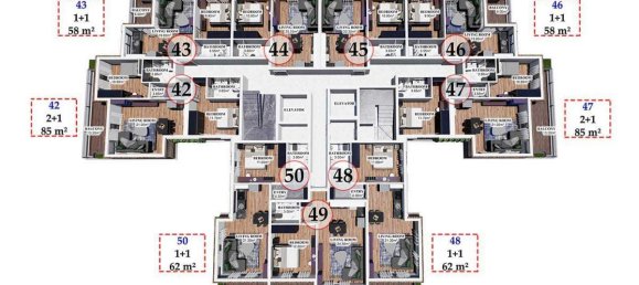 Квартира с 3 комнатами в Аланья, Турция № 9669 20