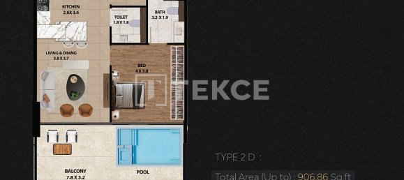 Apartamento T1 em Arjan, UAE N.º 197409 20