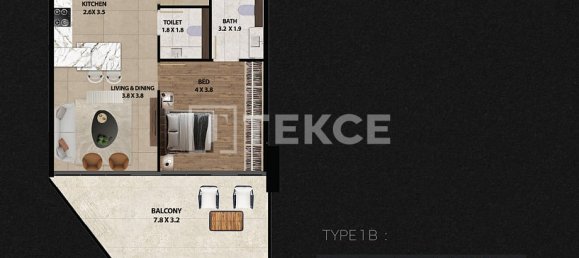 Apartamento T1 em Arjan, UAE N.º 197409 18