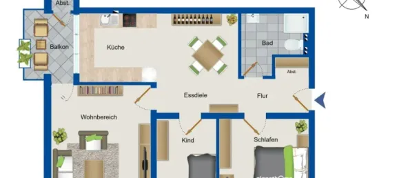 3-salle Appartement à Bochum, Germany No. 48355 11