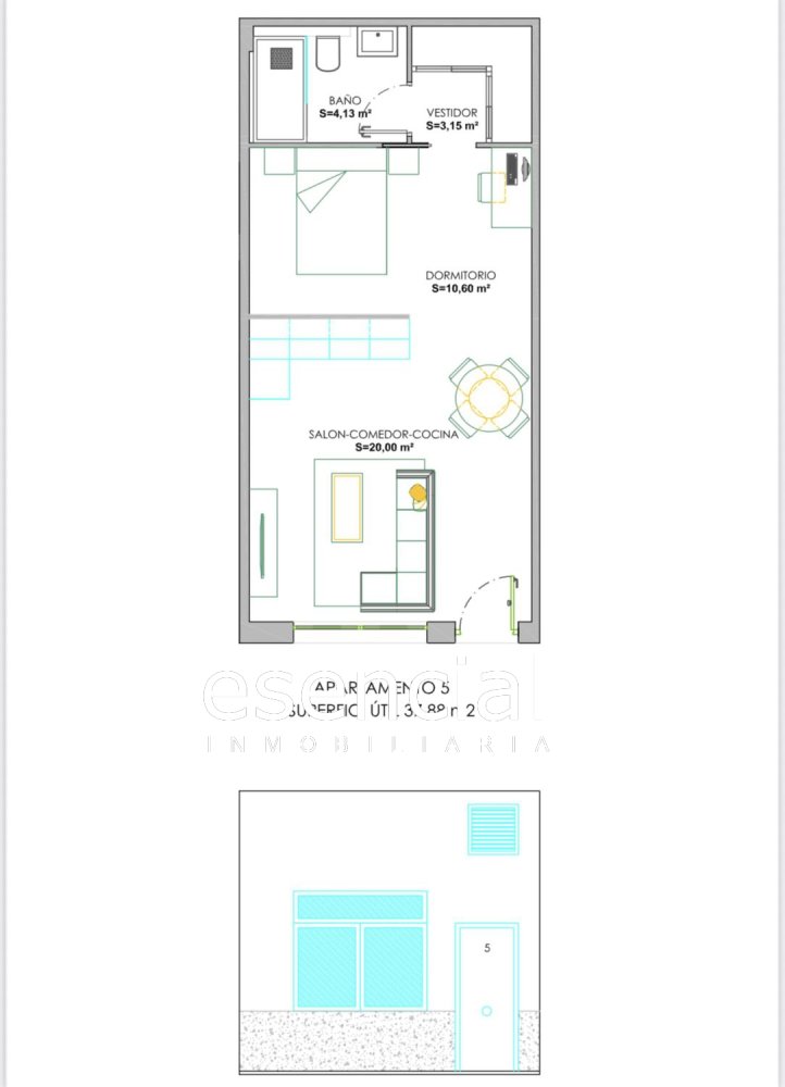 Квартира с 1 спальней в Саламанка, Испания № 233005