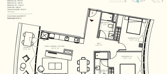 2 dormitorios apartamento en venta en Talamanca, Ibiza, Islas Baleares, Spain № 366130 2