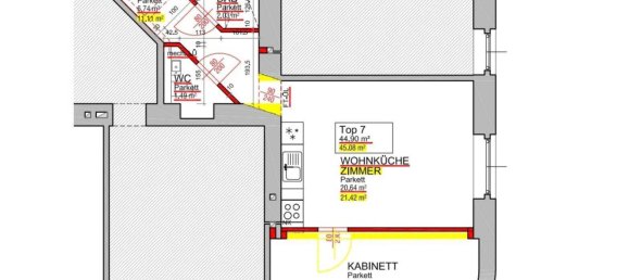 Квартира с 2 комнатами в Пенцинг, Австрия № 207663 12