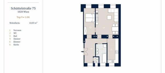 3 rooms Apartment in Leopoldstadt, Austria No. 252391 13