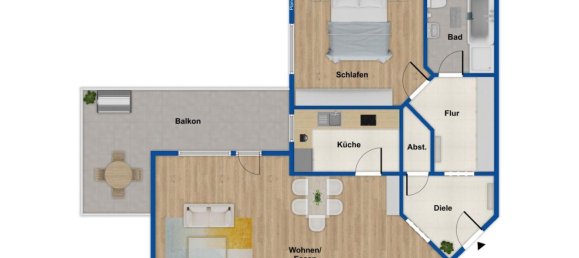 Квартира с 2 комнатами в Оффенбах, Германия № 137184 14