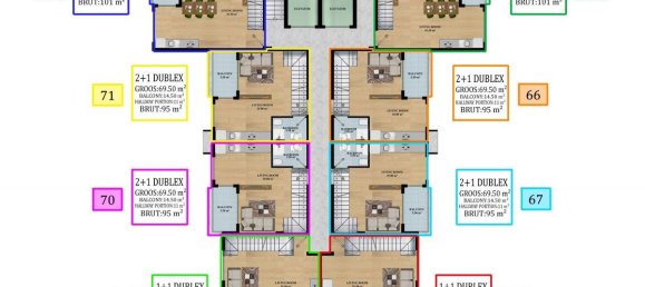 Квартира с 2 комнатами в Авсаллар, Турция № 29947 4