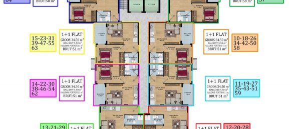 Квартира с 2 комнатами в Авсаллар, Турция № 29947 5