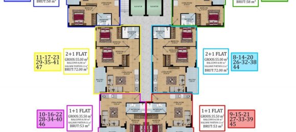 Квартира с 2 комнатами в Авсаллар, Турция № 29947 8